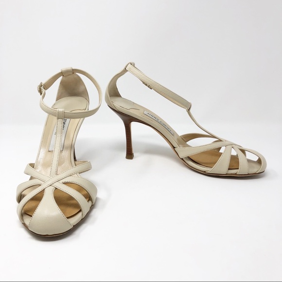 Jimmy Choo London Cream Leather Mary Jane Heel - Picture 5 of 16